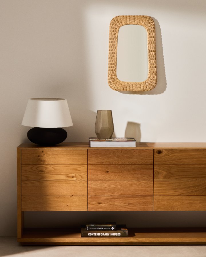 KAVE HOME Zilna rattan spejl 38 x 59cm