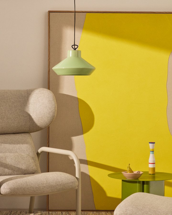 KAVE HOME Portol grn keramisk loftslampe