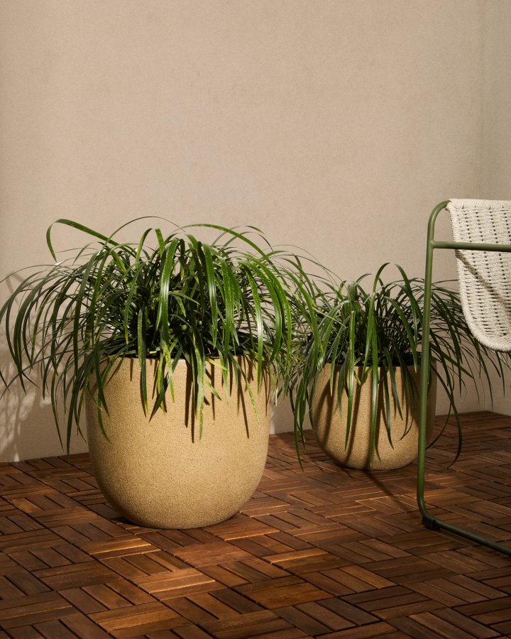 KAVE HOME Selvi plantekasse med lysebrun steneffekt 37cm