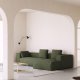 KAVE HOME Blok 3 pers. sofa, m. hjre chaiselong - grn corduroy fljl (300 cm)