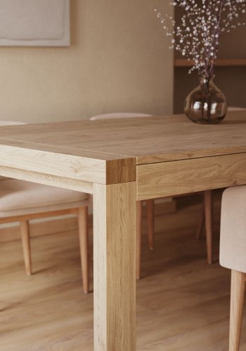 KAVE HOME Briva spisebord, m. butterflybordplade - natur egefinér (200(280)x100)
