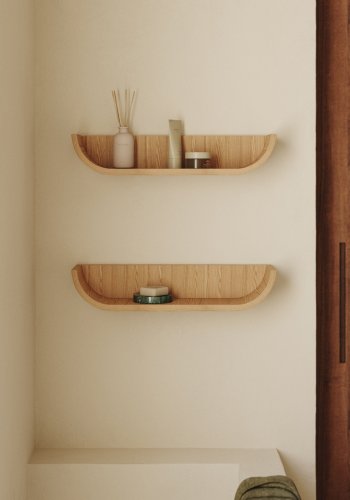 KAVE HOME Salaya ask lamineret krydsfinerhylde i naturlig finish, 60 x 12 cm