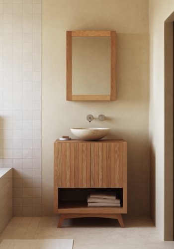 KAVE HOME Sunday badevrelsesmbel, m. 2 lger og 2 hylder - natur teaktr