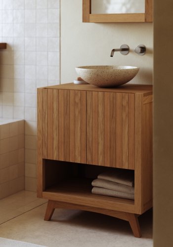 KAVE HOME Sunday badevrelsesmbel, m. 2 lger og 2 hylder - natur teaktr