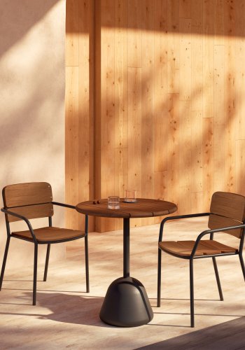 KAVE HOME Saura bord, sort metalplade akacie med valnddefinish, 75 x Ã˜70 cm FSC 100%