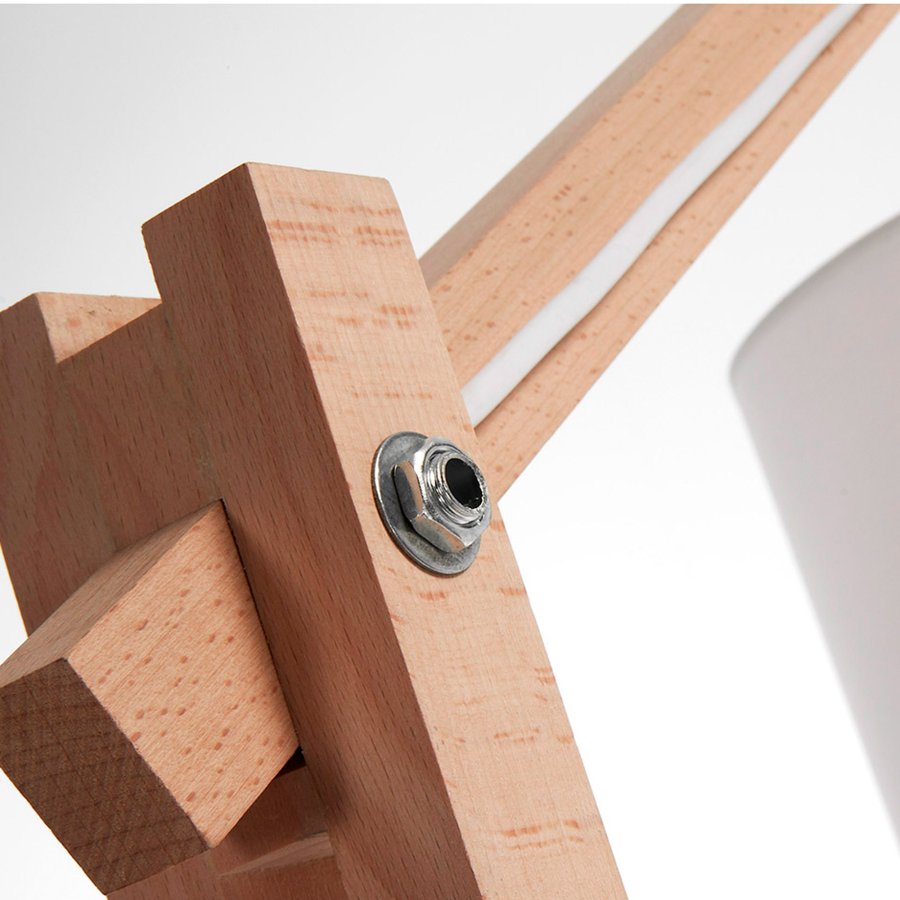 KAVE HOME Izar gulvlampe - natur tr og hvid metal/bomuld