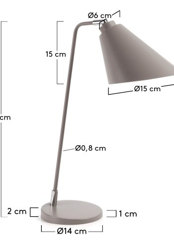 KAVE HOME Priti bordlampe - gr metal 