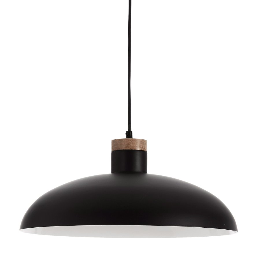 KAVE HOME Margot loftlampe - sort/natur metal/tr, rund (38)