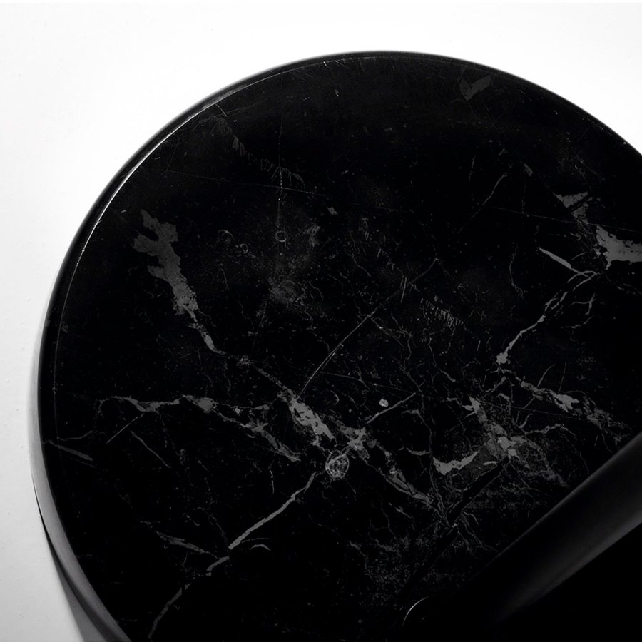 KAVE HOME May gulvlampe - sort bomuld, stl og marmor