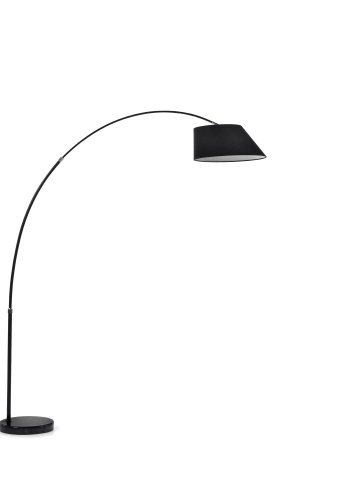 KAVE HOME May gulvlampe - sort bomuld, stl og marmor