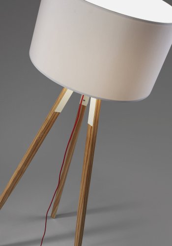 KAVE HOME Uzagi gulvlampe - hvid/natur stof/tr