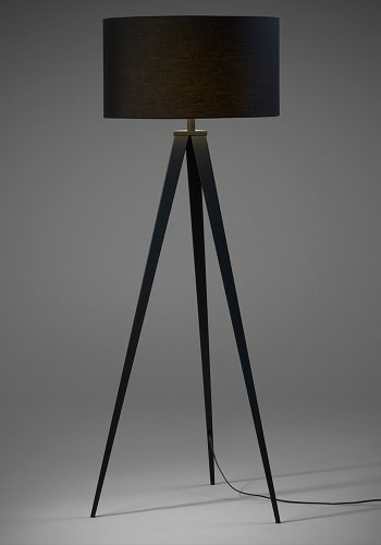 KAVE HOME Uzagi gulvlampe - sort metal/stof 