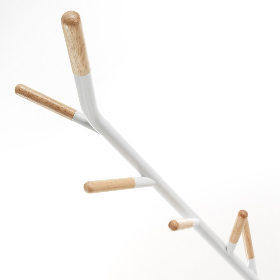 KAVE HOME Bren stumtjener - hvid/natur metal/tr