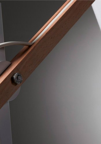 KAVE HOME Jovik bordlampe - hvid metal/bomuld og natur tr 