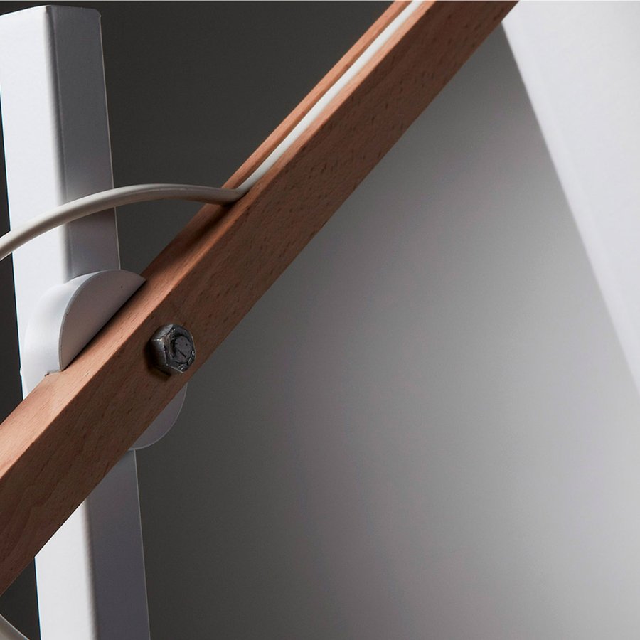 KAVE HOME Jovik bordlampe - hvid metal/bomuld og natur tr 