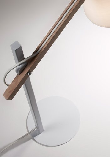 KAVE HOME Jovik bordlampe - hvid metal/bomuld og natur tr 