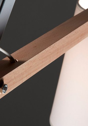 KAVE HOME Kosta gulvlampe - hvid stof/stl og natur bgetr