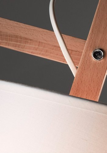 KAVE HOME Kosta gulvlampe - hvid stof/stl og natur bgetr