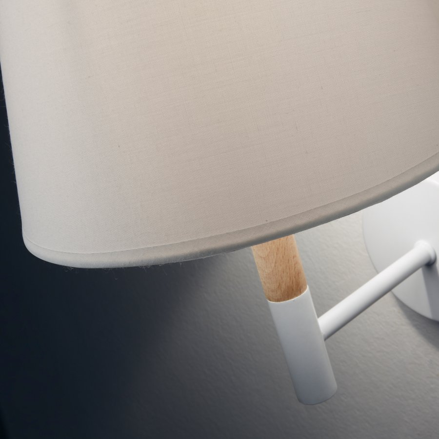 KAVE HOME Orsen vglampe - hvid bomuld/stl og natur bgetr