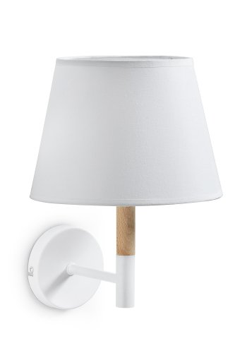 KAVE HOME Orsen vglampe - hvid bomuld/stl og natur bgetr