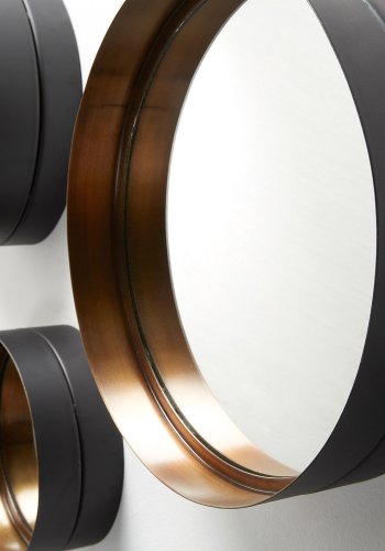 KAVE HOME rund Wilson vgspejl - spejlglas og messing sort stl (st á 3)