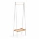 KAVE HOME Belgrad garderobestativ - hvid/natur metal/egetrsfinér, m. hylde