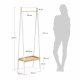 KAVE HOME Belgrad garderobestativ - hvid/natur metal/egetrsfinér, m. hylde