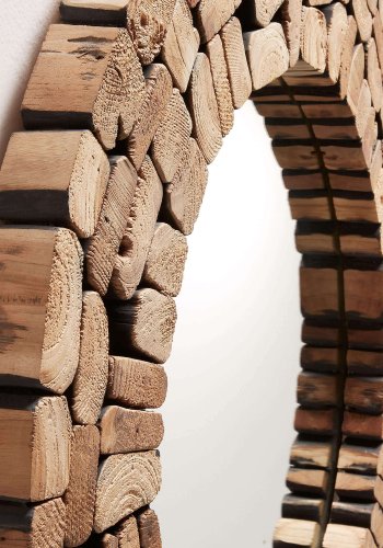 KAVE HOME Ellipse vgspejl - natur genbrugstr og spejlglas, rund (80) 