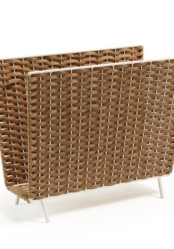 KAVE HOME Shibori magasinholder - natur polyrattan og hvid stl