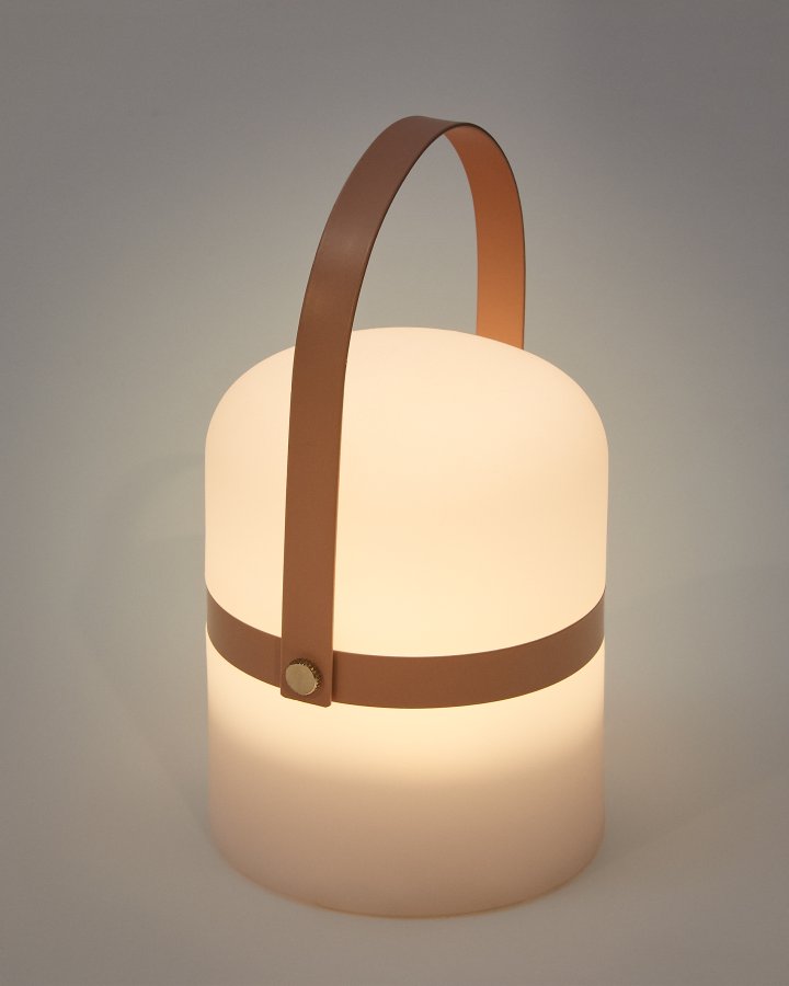 KAVE HOME Ridley mini LED bordlampe i pink polyethylen