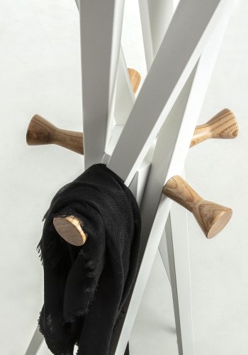 KAVE HOME Benzara stumtjener - hvid/natur metal/tr 