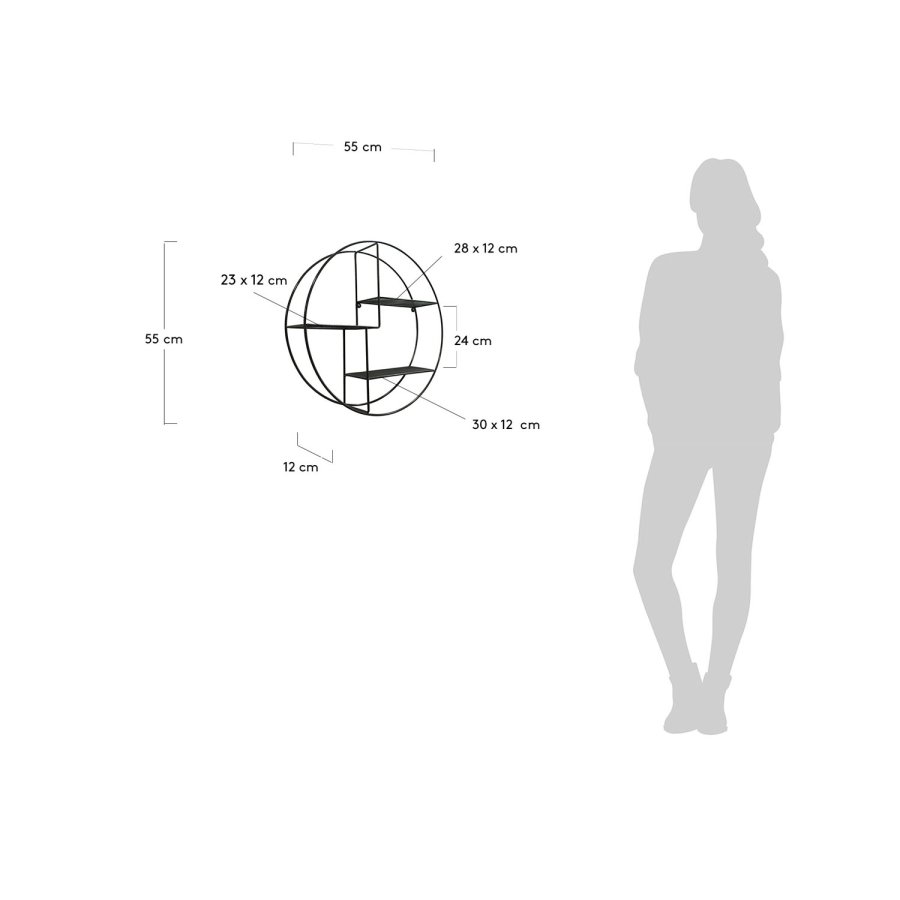 KAVE HOME rund Across vghylde - sort metal (55)