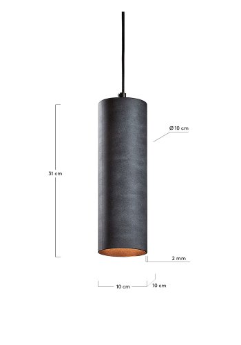 KAVE HOME rund Maude loftlampe - gr metal 