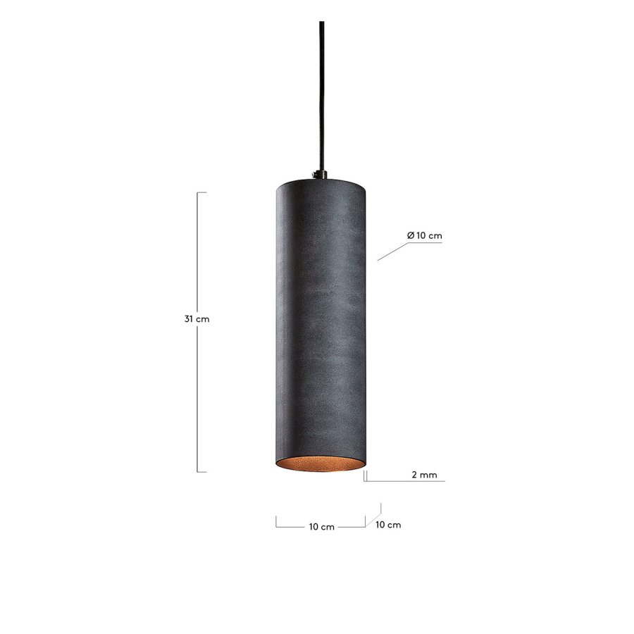 KAVE HOME rund Maude loftlampe - gr metal 