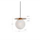 KAVE HOME Manz loftlampe - frostet glas og messing metal 