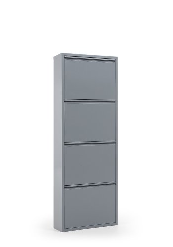 KAVE HOME Ode skoskab, m. 4 lger - gr stl (50x136)