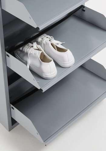 KAVE HOME Ode skoskab, m. 3 lger - gr stl (50x103)