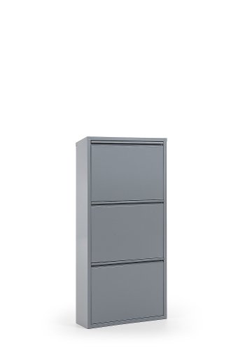 KAVE HOME Ode skoskab, m. 3 lger - gr stl (50x103)