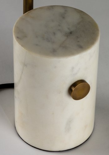 KAVE HOME Phant bordlampe - hvid marmor og sort metal