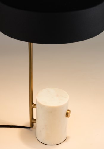 KAVE HOME Phant bordlampe - hvid marmor og sort metal