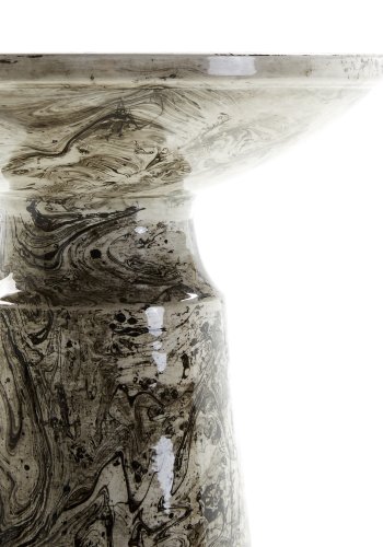 KAVE HOME Kesbury sidebord, rund - hvid/sort/gr emalje jern (33)