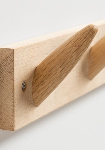 KAVE HOME Natane knagerkke, m. 3 knager - natur birk