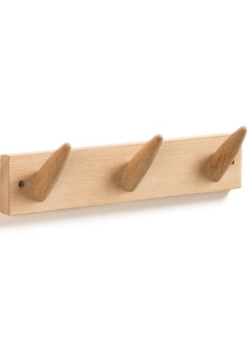 KAVE HOME Natane knagerkke, m. 3 knager - natur birk