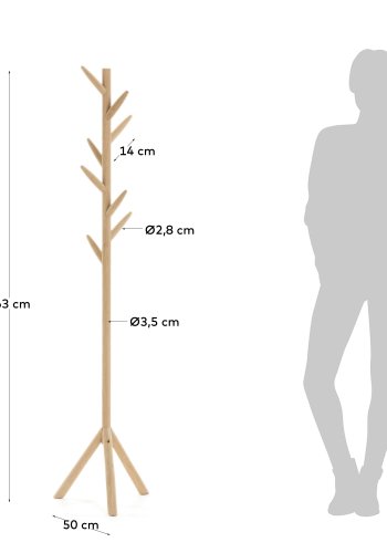 KAVE HOME Natane stumtjener - hvidkalket birk (H:163)