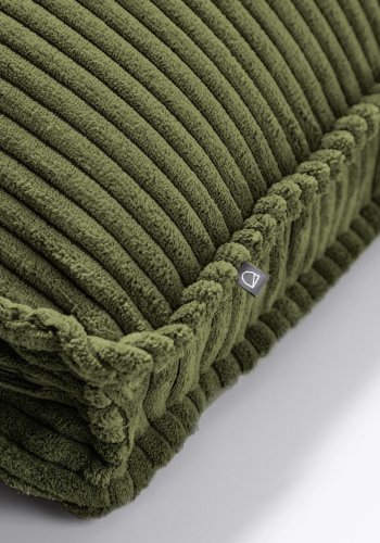 KAVE HOME Blok corduroy pude, rektangulr - grn fljl (50x60)