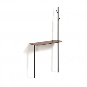 KAVE HOME Marcolina knagerkke m. hylde - brun egetrsfiner og sort metal