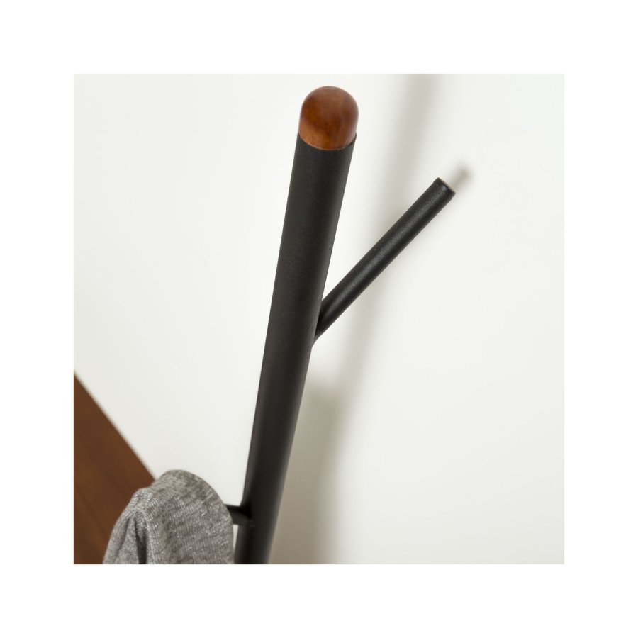 KAVE HOME Marcolina knagerkke m. hylde - brun egetrsfiner og sort metal