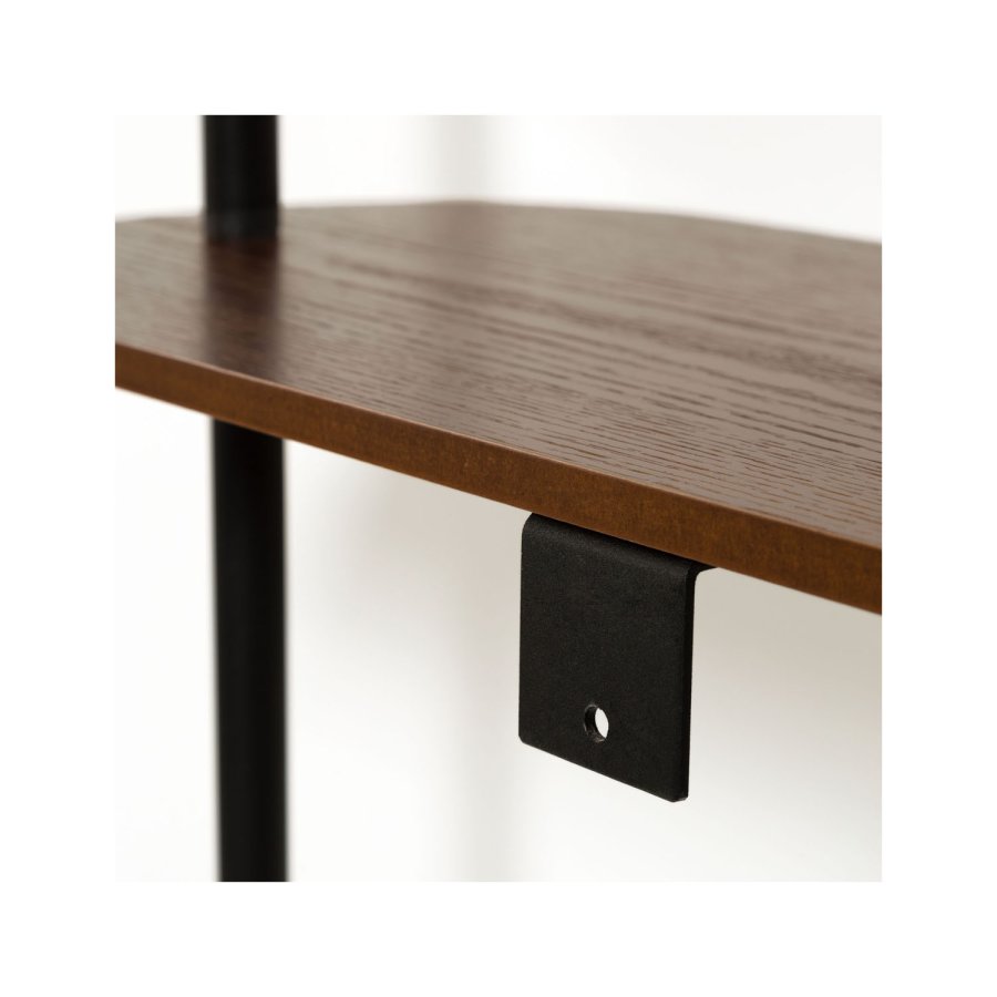 KAVE HOME Marcolina knagerkke m. hylde - brun egetrsfiner og sort metal