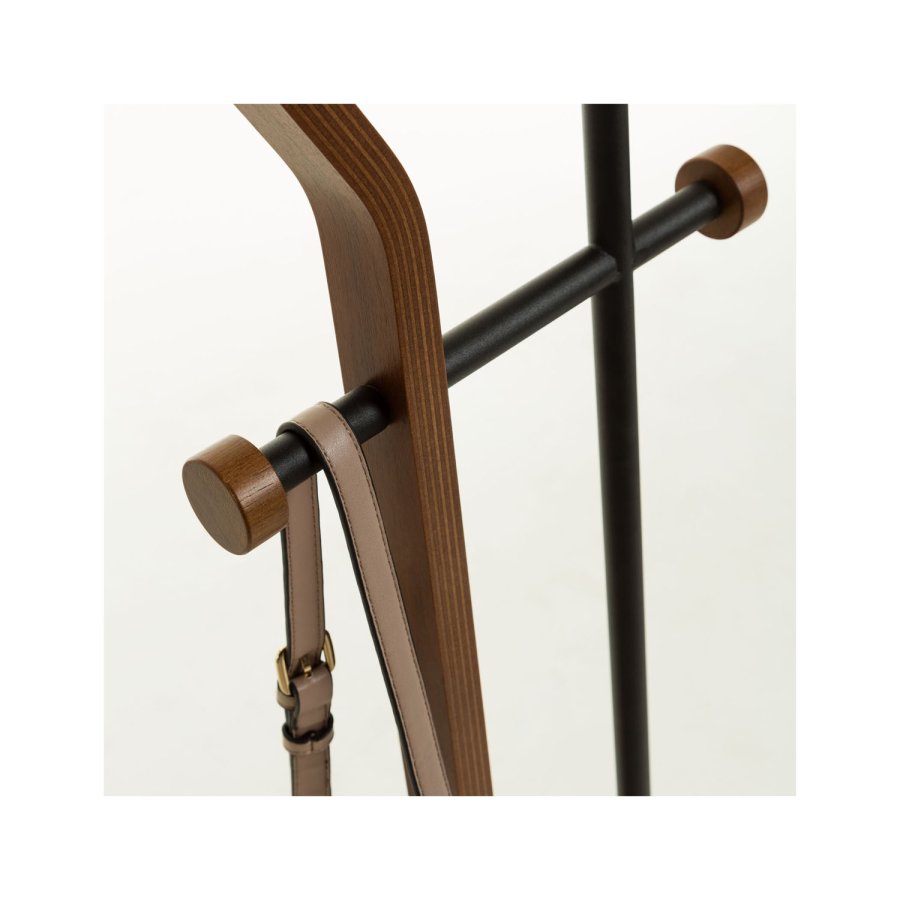 KAVE HOME Magali stumtjener - brun egetrsfiner og sort metal