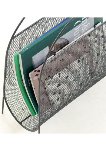 KAVE HOME Aviva magasinholder m. hndtag - mrkegr metal